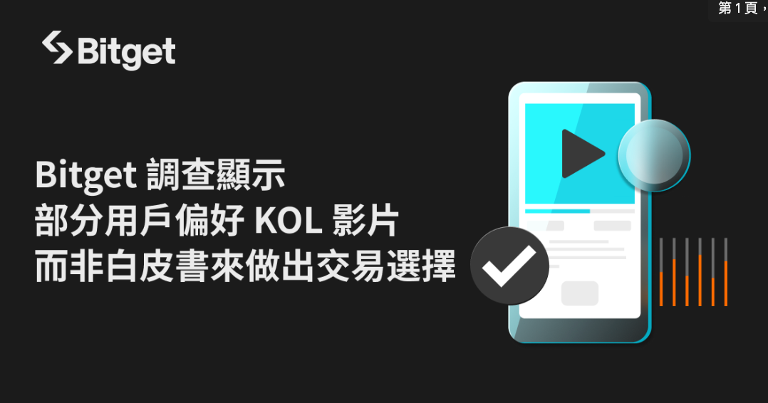 Bitget 調查顯示部分用戶偏好 KOL 影片而非白皮書來做出交易選擇